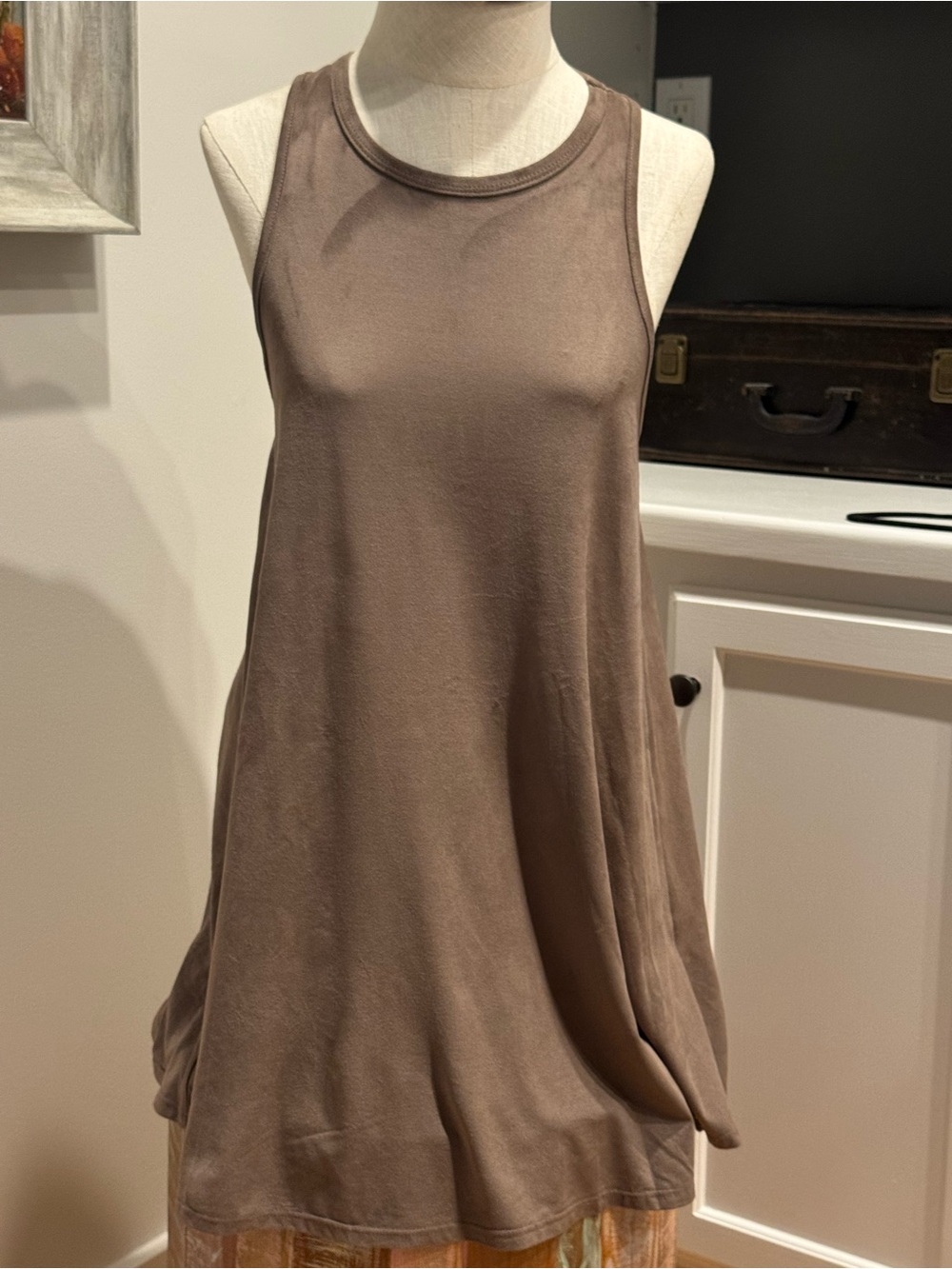 Boutique style Easton knit Brown Taupe Sleeveless Mini Tank Dress